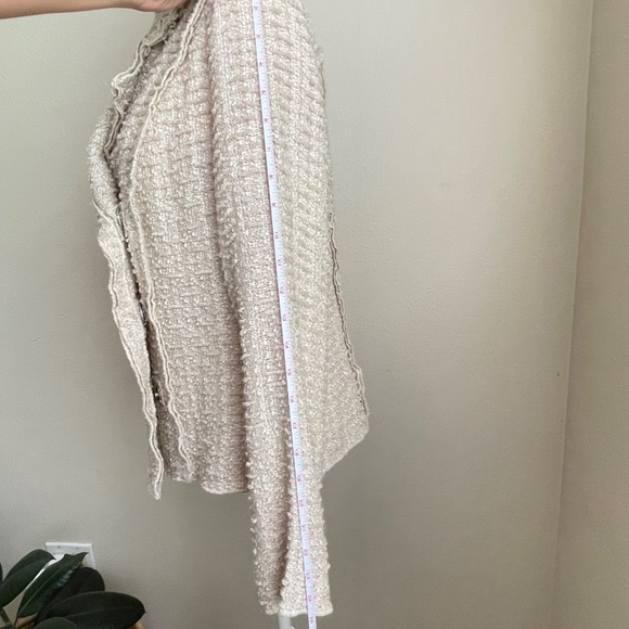 CAbi Cream woven The Estate Chenille Double Breasted jacket moto SMALL - Picture 12 of 15
